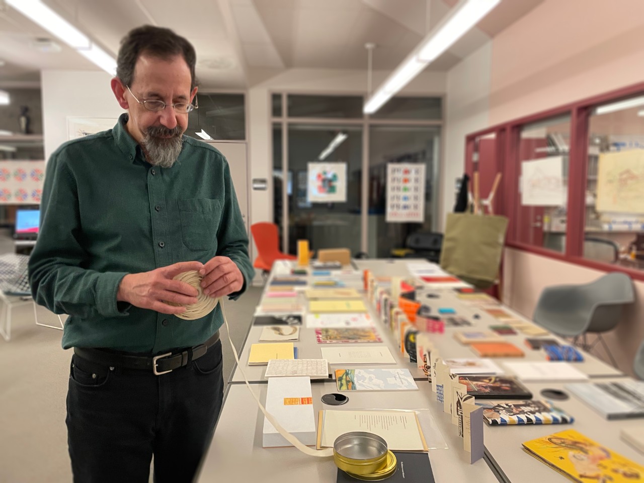 David Abel, Passages Books, with a rare stitched ribbon book