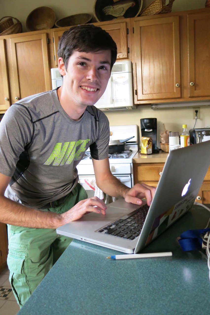 Picture of Hahn looking at laptop