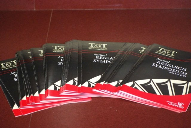 Annual Research Symposium Booklets on table