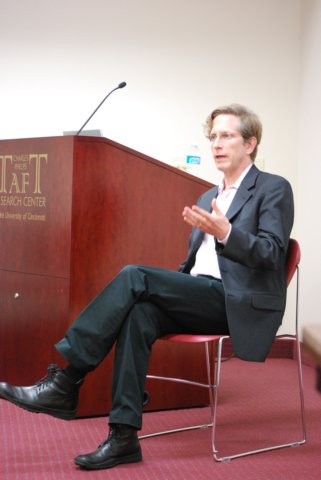 A person giving speech