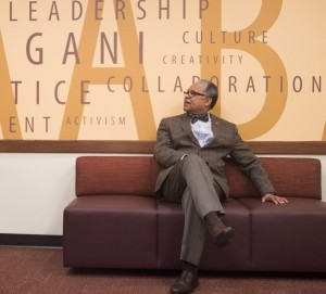 Photograph of Eric Abercrumbie at U.C.'s African American Resource Center