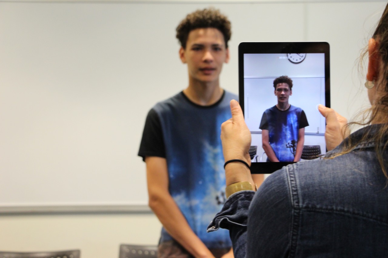 Students filmed personal interviews where they revealed the ways drug abuse has impacted their community.