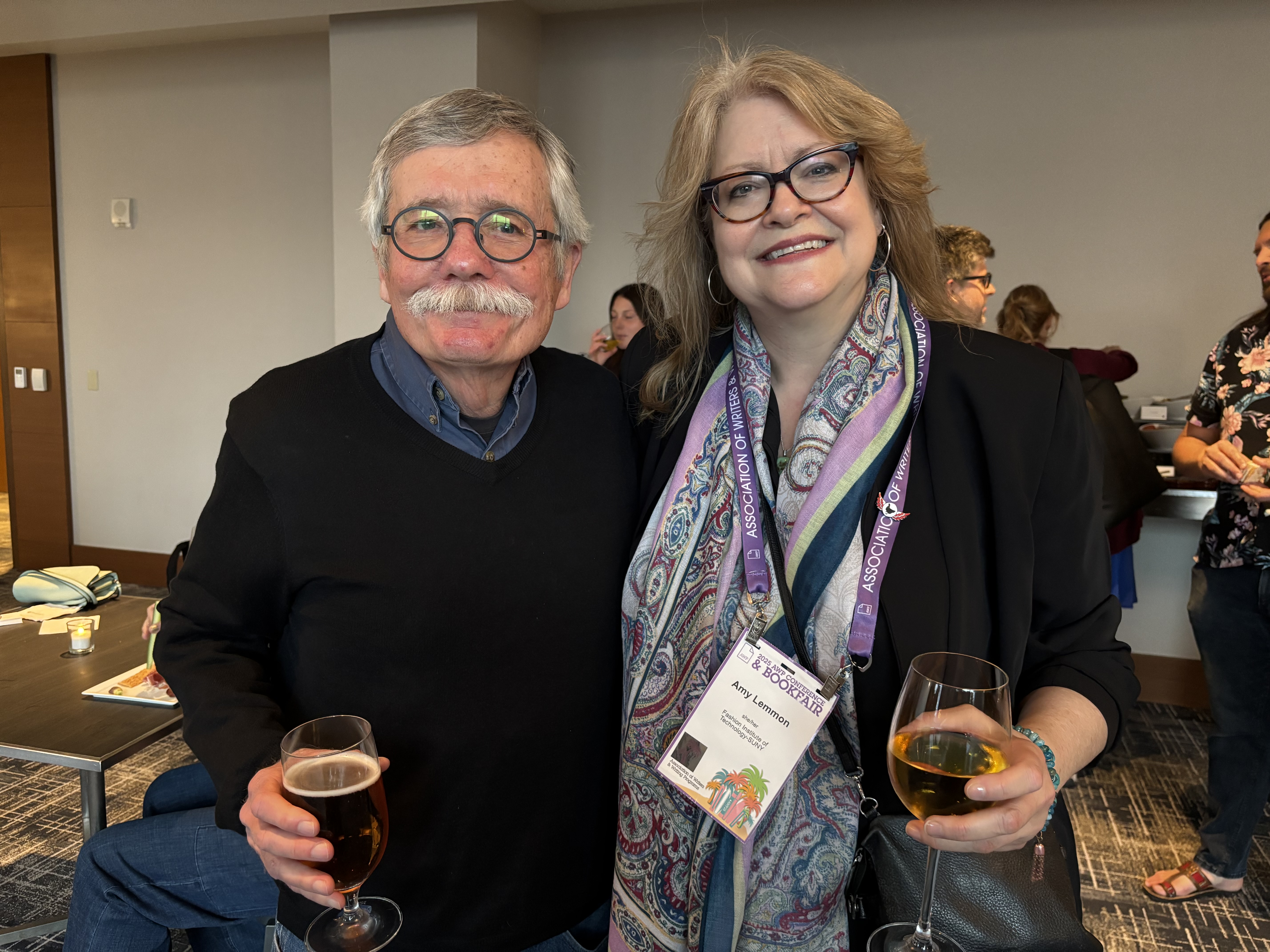 Two people at reception