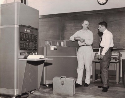 Paul Herget with first UC Mainframe Computer