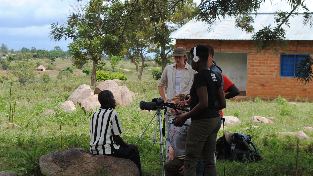 UC Journalism students on site in Tanzania