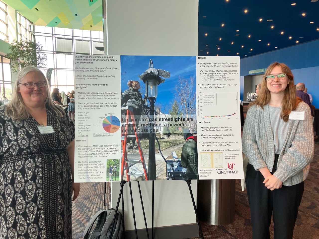 Dr. Amy Townsend-Small and Sacha Brewer presenting their research